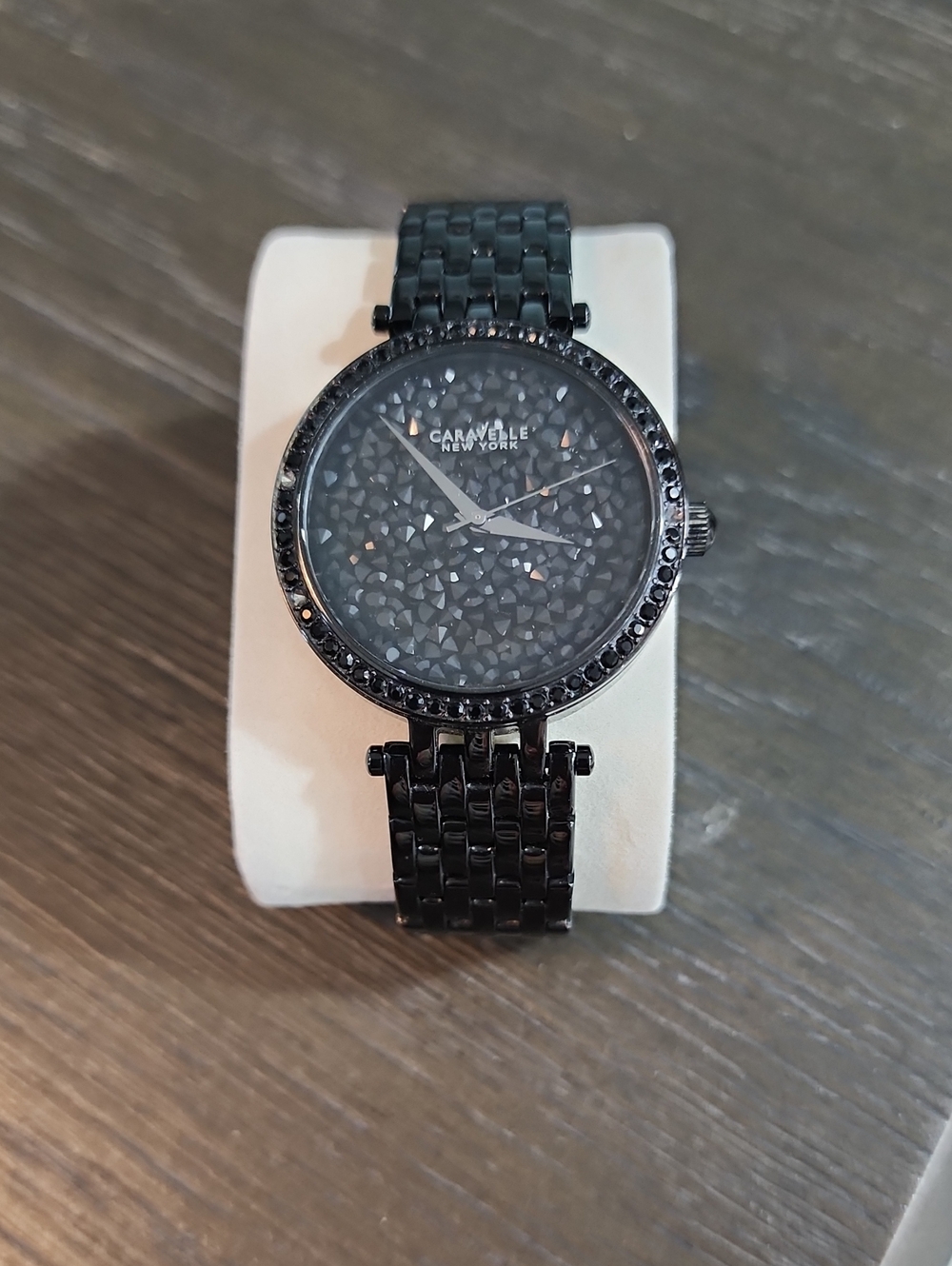 Caravelle New York Women's Black Crystal Dial Bracelet Watch